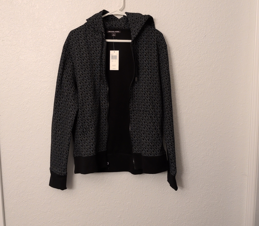 Stylish Black and Gray Patterned Hoodie